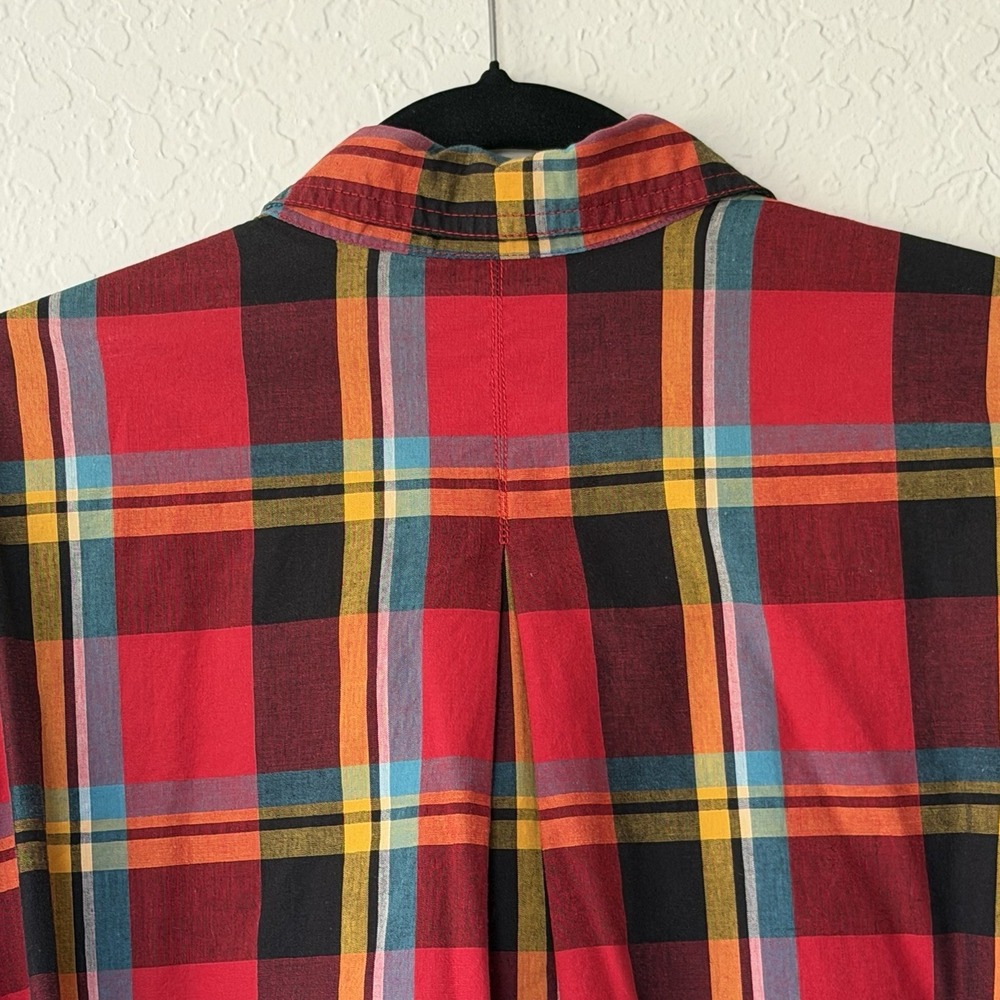 VTG Liz Wear Shirt Womens Large Plaid Cotton Button Up Long Sleeve Claiborne - Picture 4 of 11
